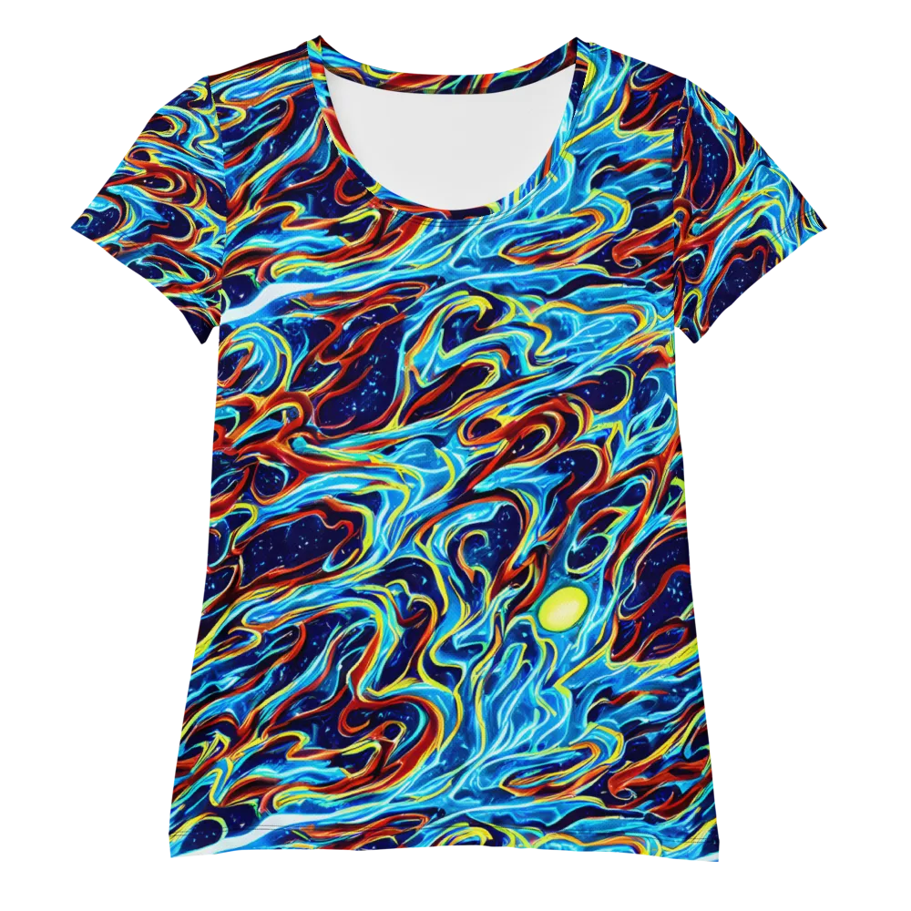 Aqua Afterburn on Women's Athletic T-Shirt — Front