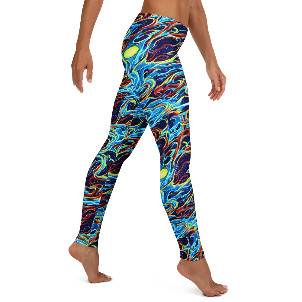 Aqua Afterburn on Leggings — Right