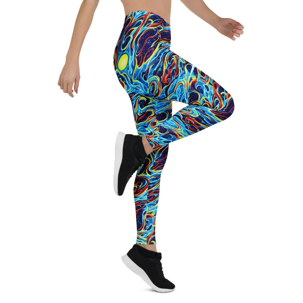 Aqua Afterburn on Leggings — Right