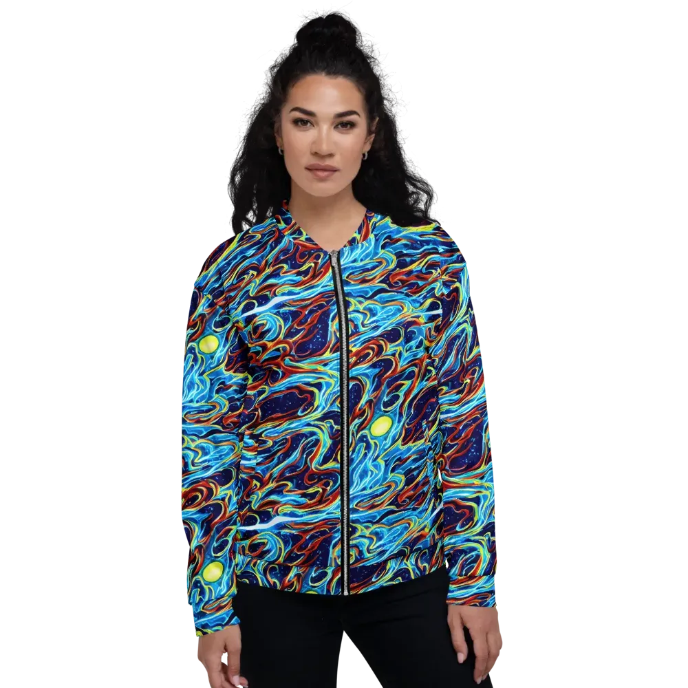 Aqua Afterburn on Bomber Jacket — Front