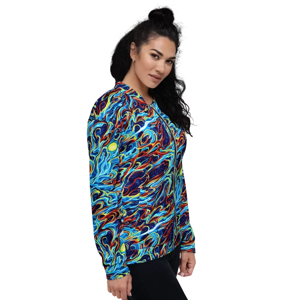 Aqua Afterburn on Bomber Jacket — Right