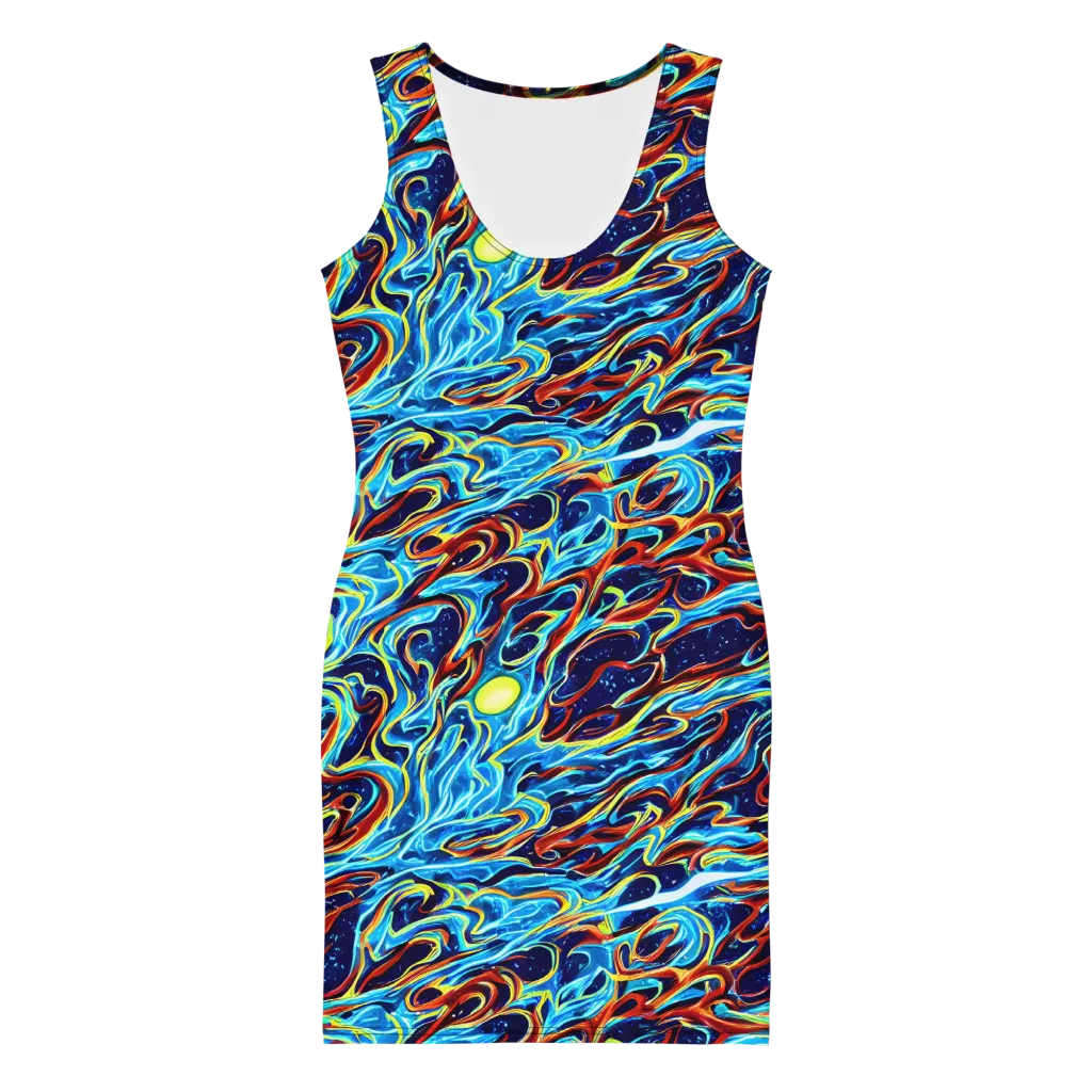 Aqua Afterburn on Bodycon Dress — Front