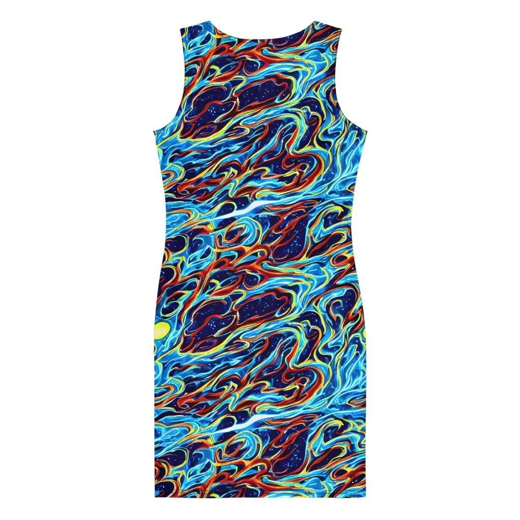 Aqua Afterburn on Bodycon Dress — Back