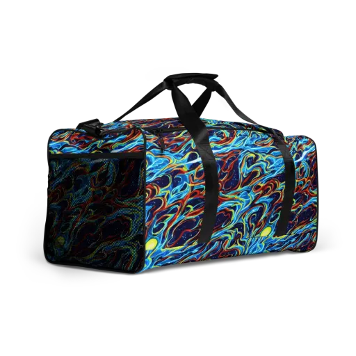 Aqua Afterburn on a Duffle Bag