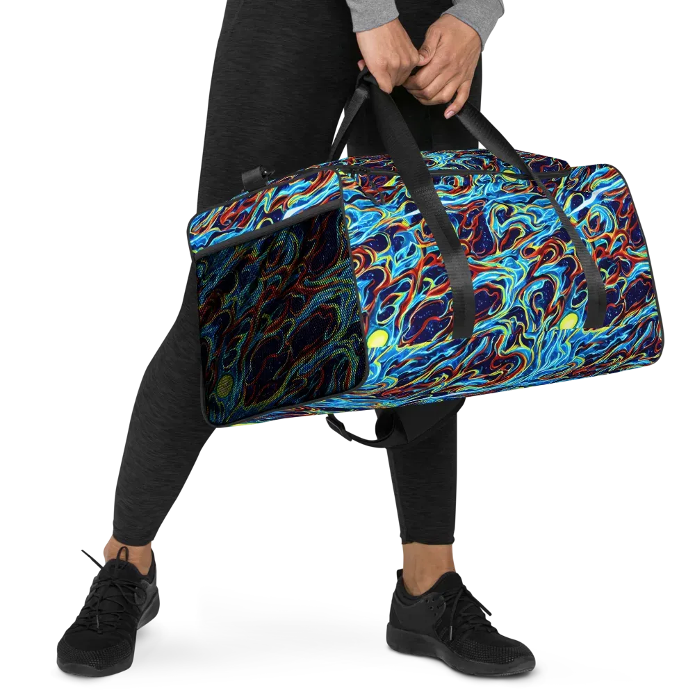Aqua Afterburn on Duffle Bag — Right Front