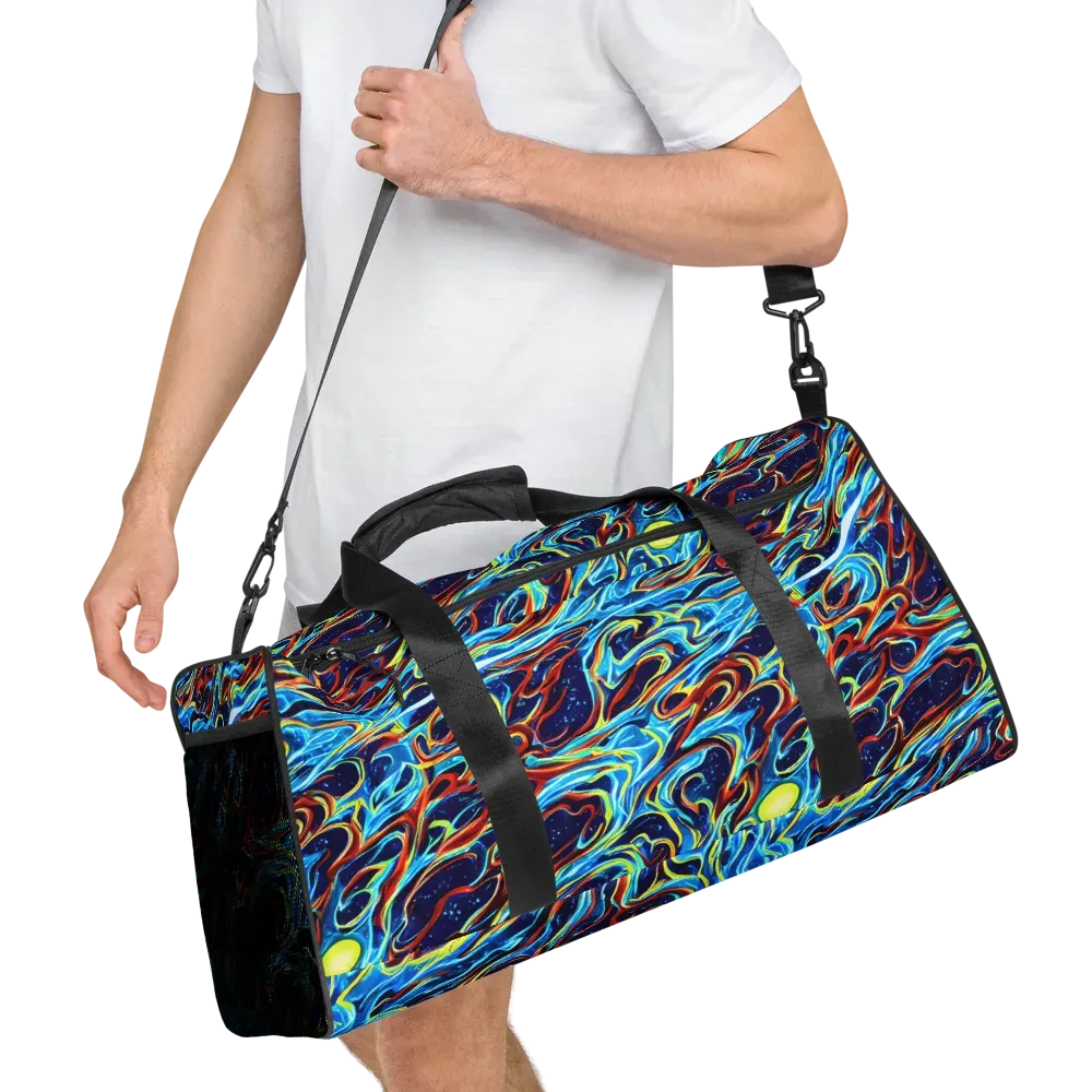 Aqua Afterburn on Duffle Bag — Right Front
