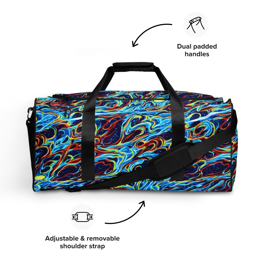Aqua Afterburn on Duffle Bag — Front