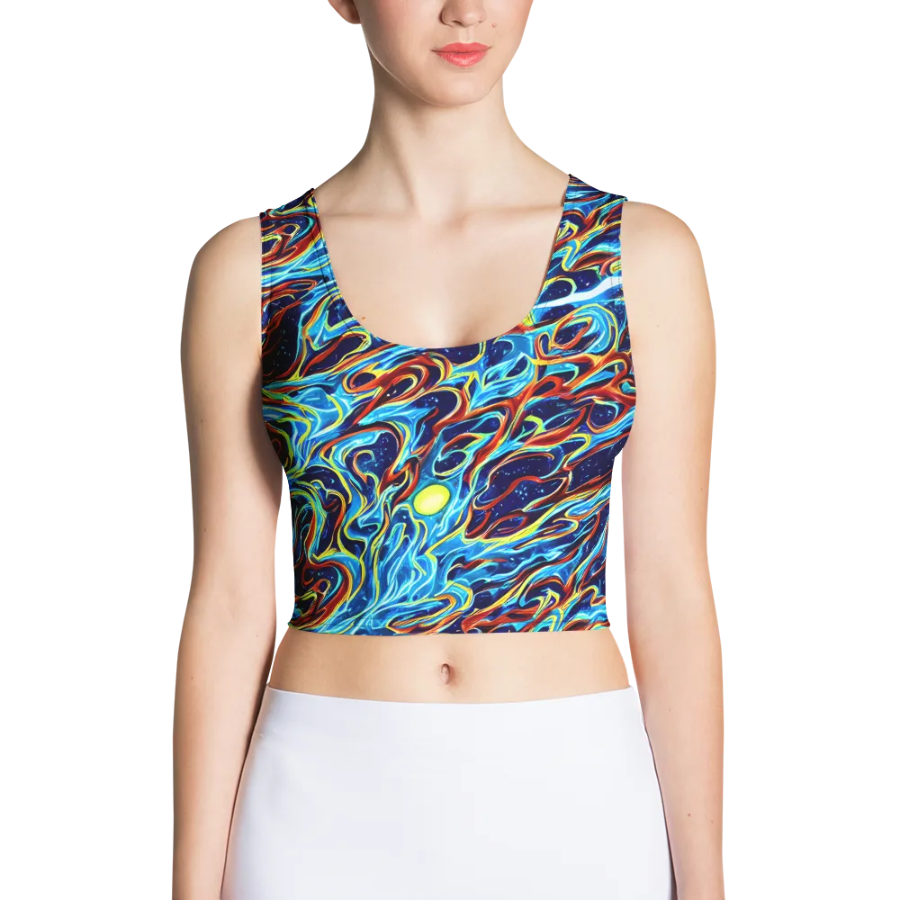 Aqua Afterburn on Crop Top — Front