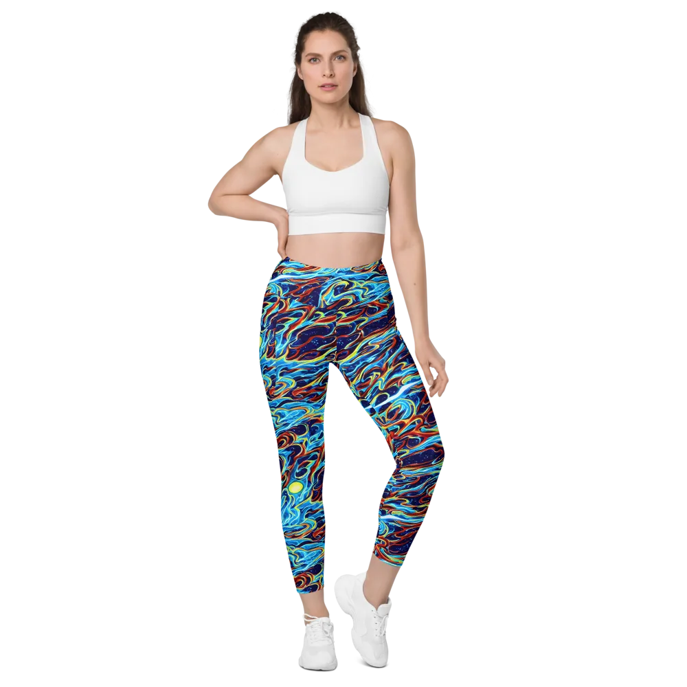 Aqua Afterburn on Leggings with Pockets — Front