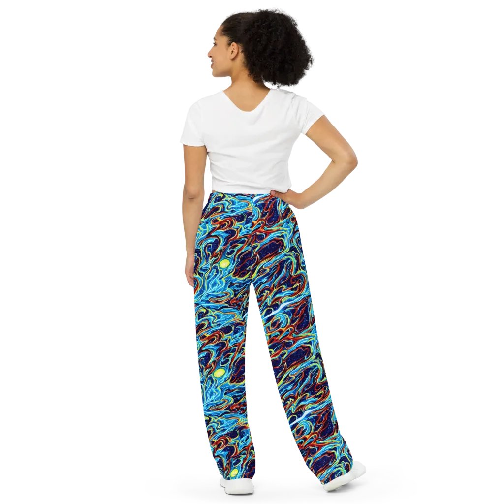 Aqua Afterburn on Wide-Leg Pants — Back