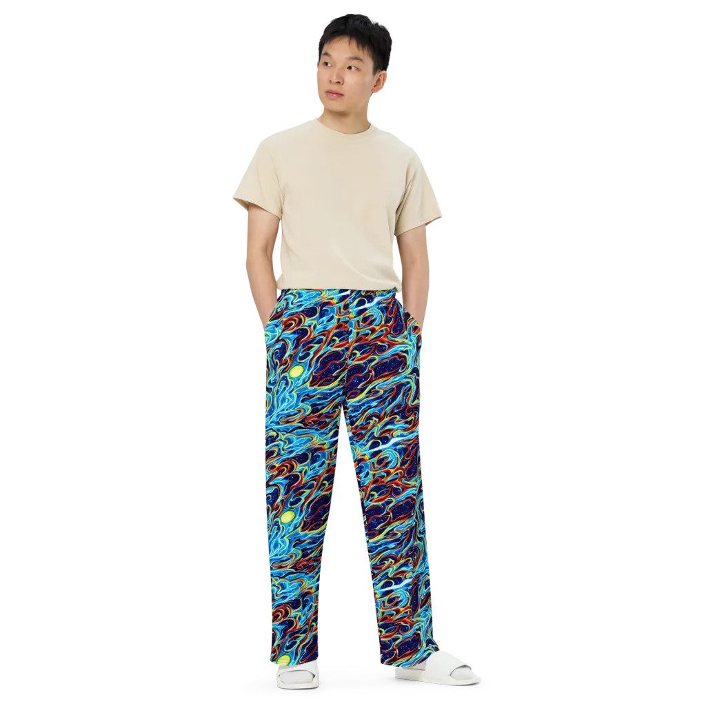 Aqua Afterburn on Wide-Leg Pants — Front
