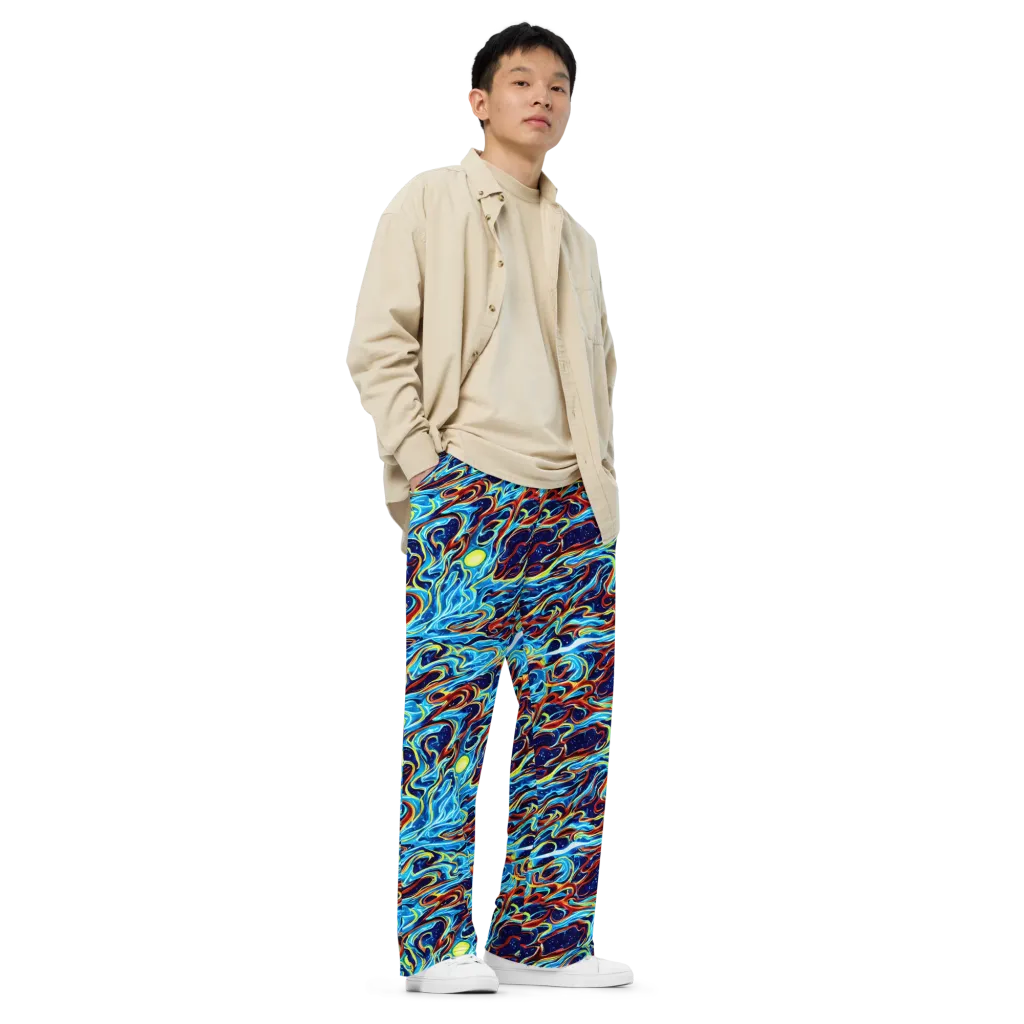 Aqua Afterburn on Wide-Leg Pants — Right Front