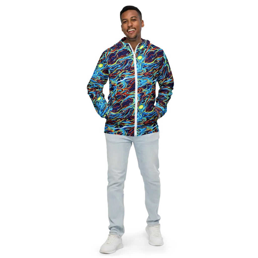 Aqua Afterburn on Men's Windbreaker — Front