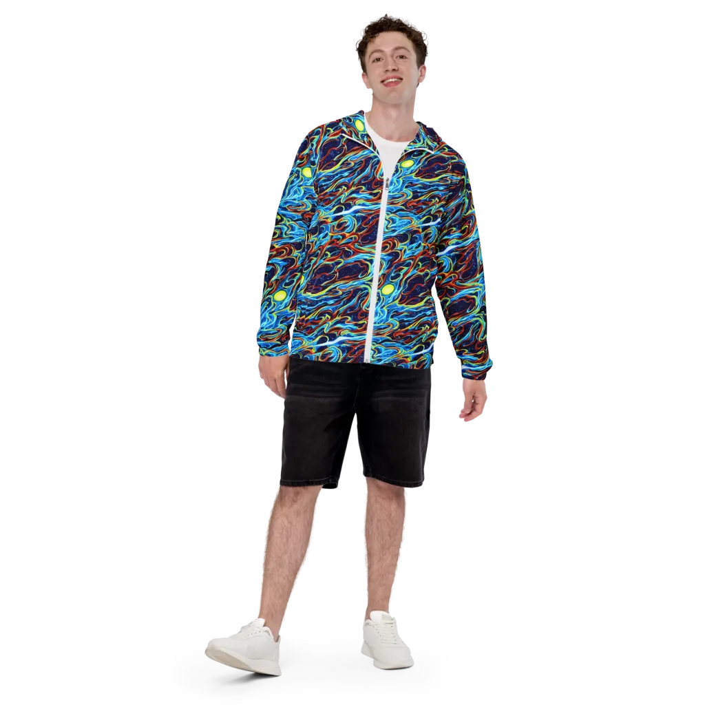 Aqua Afterburn on Men's Windbreaker — Front
