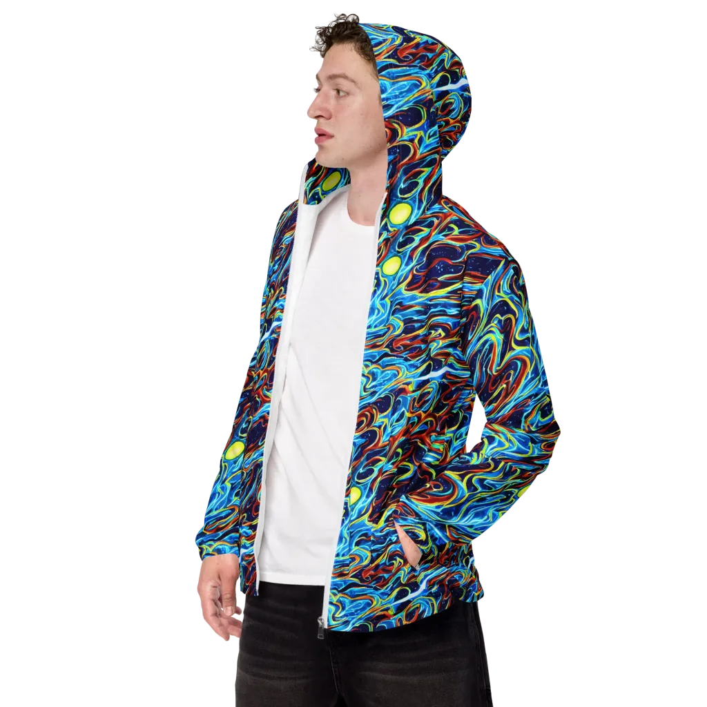 Aqua Afterburn on Men's Windbreaker — Left Front