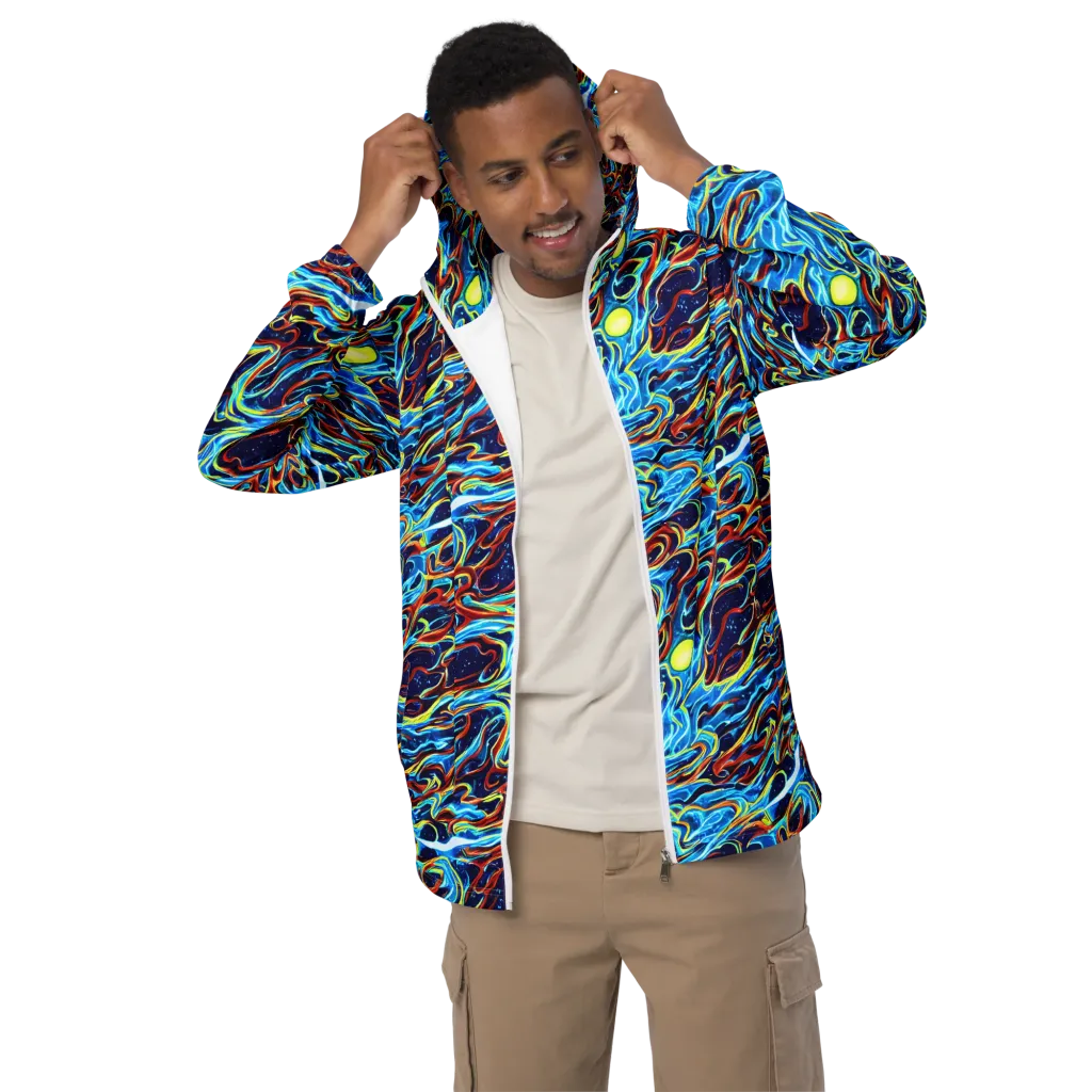 Aqua Afterburn on Men's Windbreaker — Front
