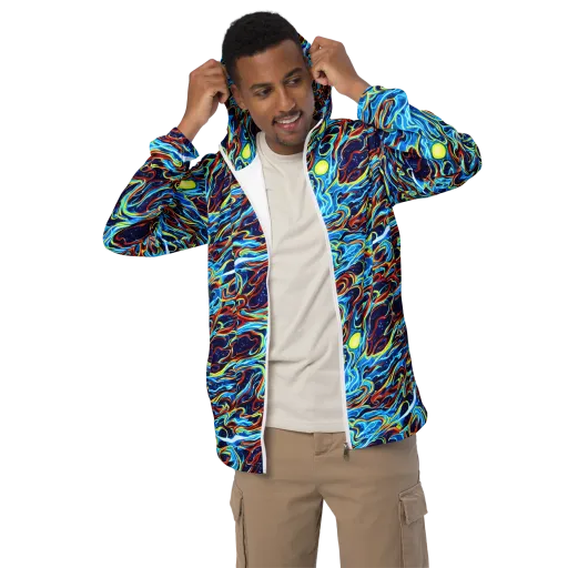 Aqua Afterburn on a Men's Windbreaker