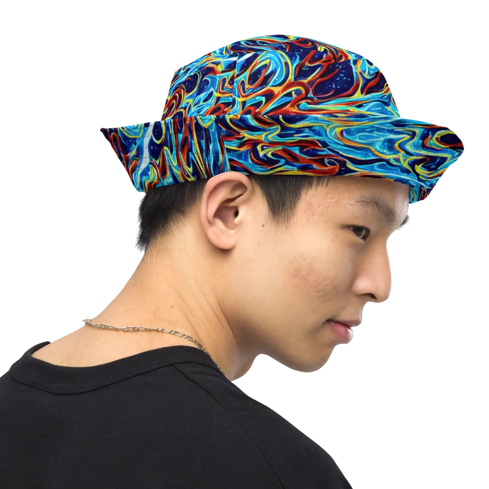 Aqua Afterburn on Reversible Bucket Hat — Right Outside