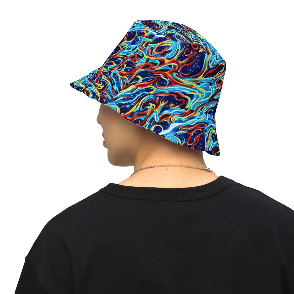 Aqua Afterburn on Reversible Bucket Hat — Back Inside