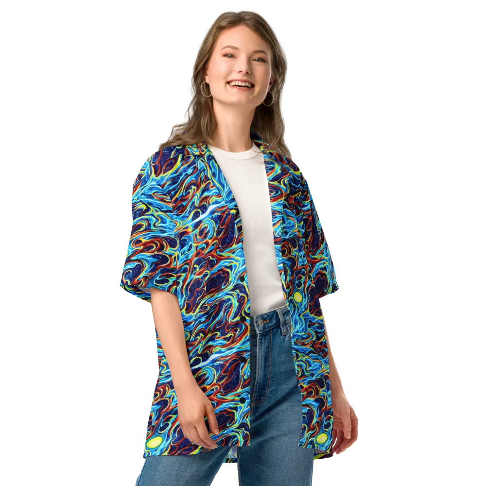 Aqua Afterburn on Button Shirt — Front