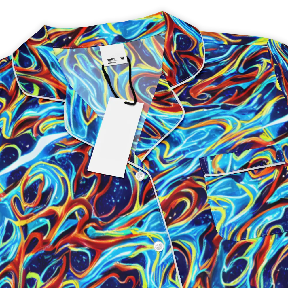 Aqua Afterburn on Women's Short Sleeve Pajama Top — Product details