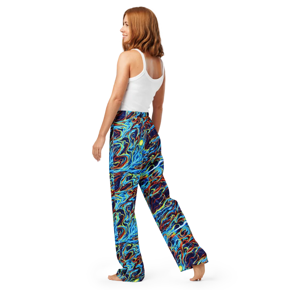 Aqua Afterburn on Women's Pajama Pants — Back