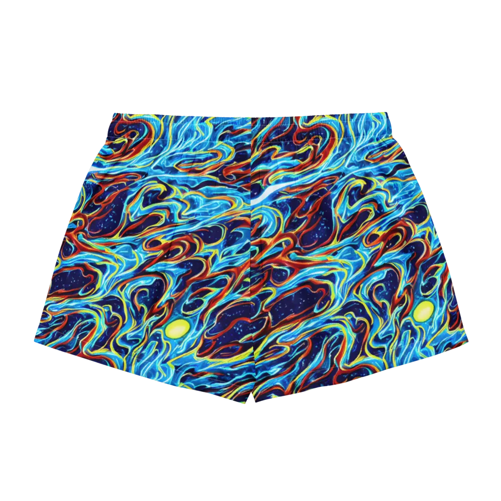 Aqua Afterburn on Women's Pajama Shorts — Back