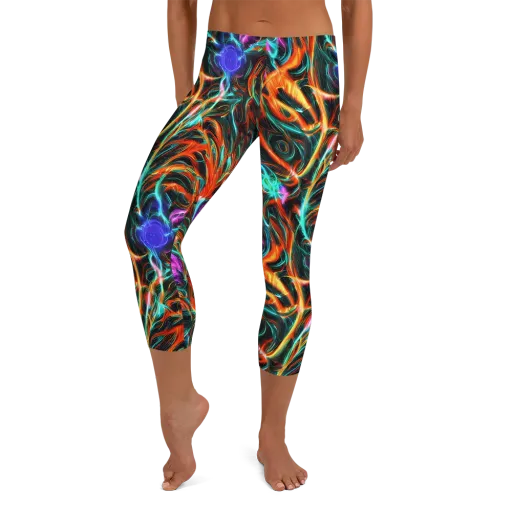 Radiant Riptide on a Capri Leggings