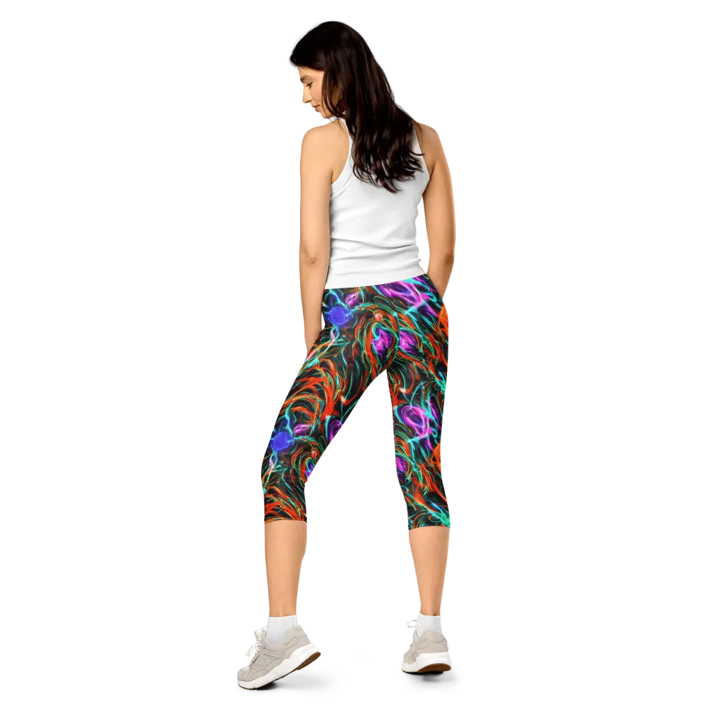 Radiant Riptide on Capri Leggings — Back