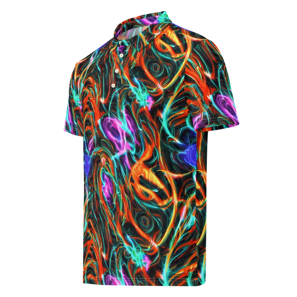 Radiant Riptide on Men's Slim Fit Polo Shirt — Left Front