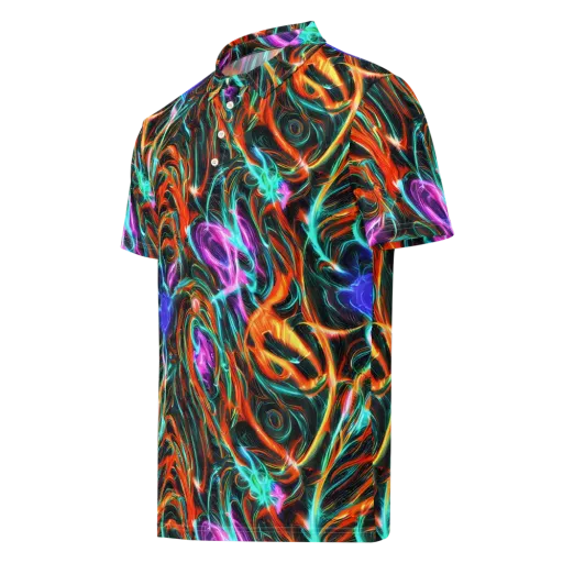 Radiant Riptide on a Men's Slim Fit Polo Shirt