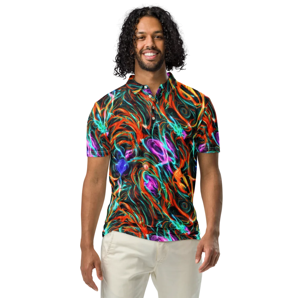 Radiant Riptide on Men's Slim Fit Polo Shirt — Front