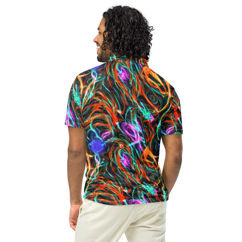 Radiant Riptide on Men's Slim Fit Polo Shirt — Back
