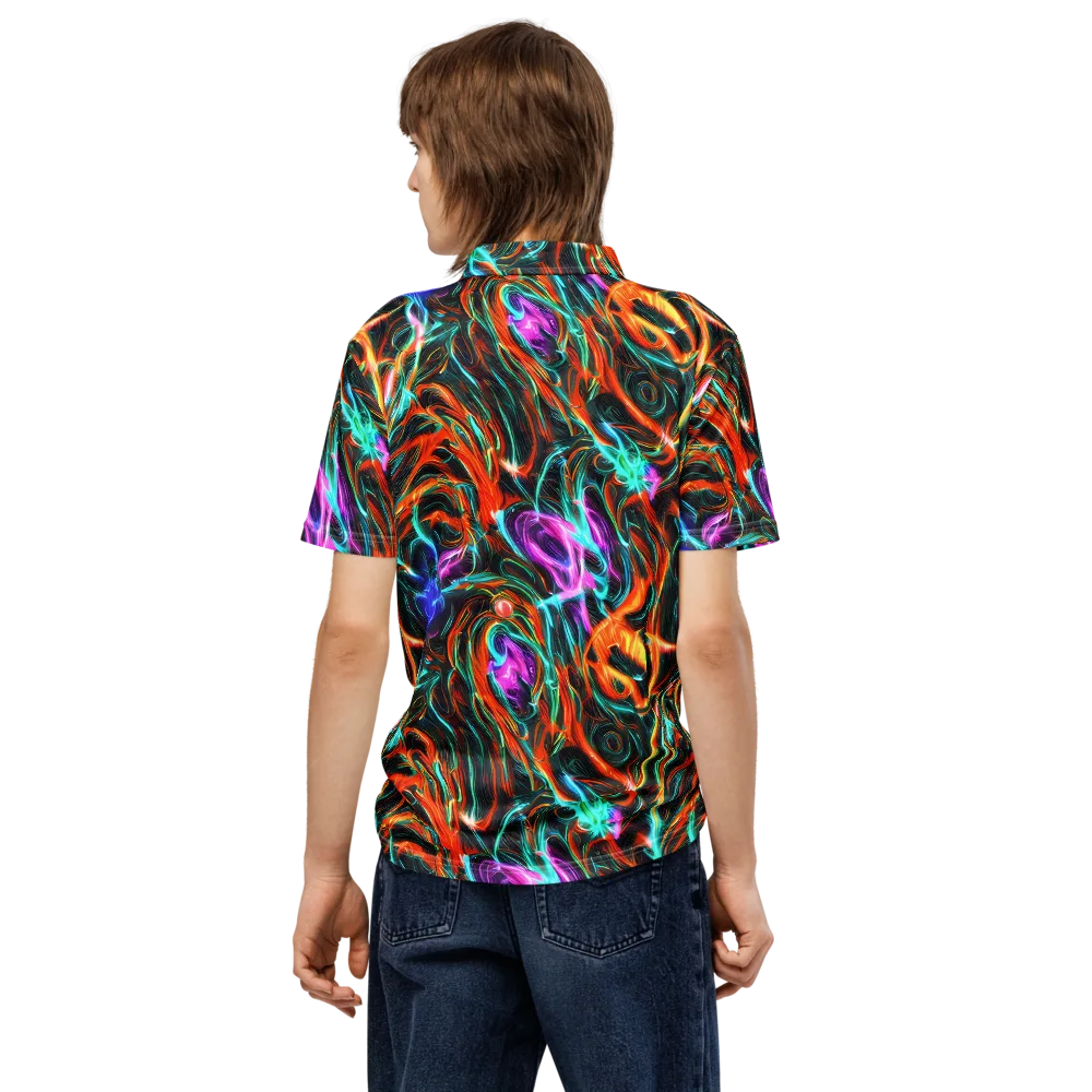 Radiant Riptide on Men's Slim Fit Polo Shirt — Back