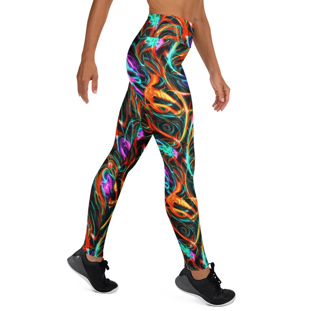 Radiant Riptide on Yoga Leggings — Right