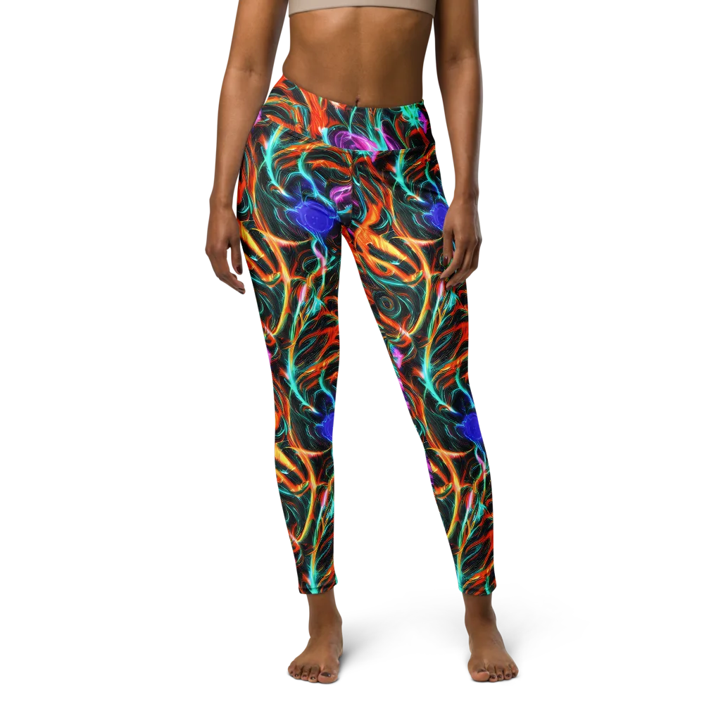 Radiant Riptide on Yoga Leggings — Front
