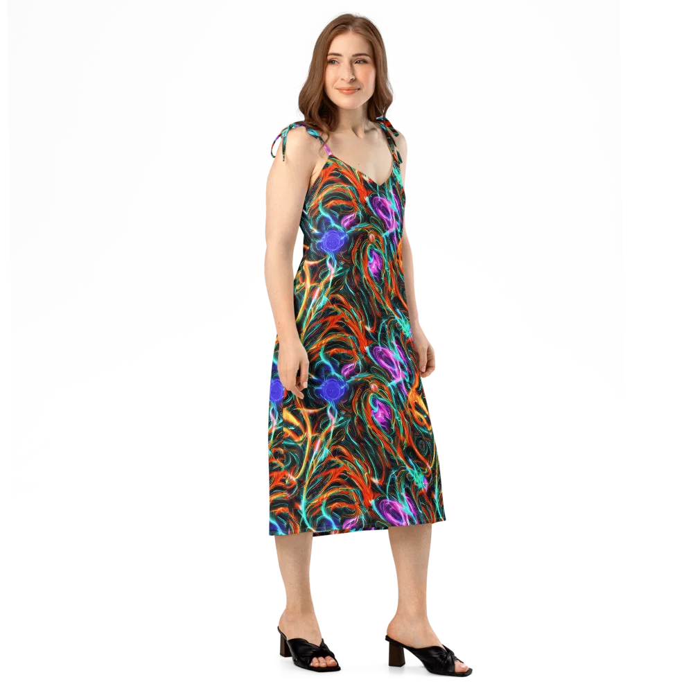 Radiant Riptide on Slip Dress — Right Front