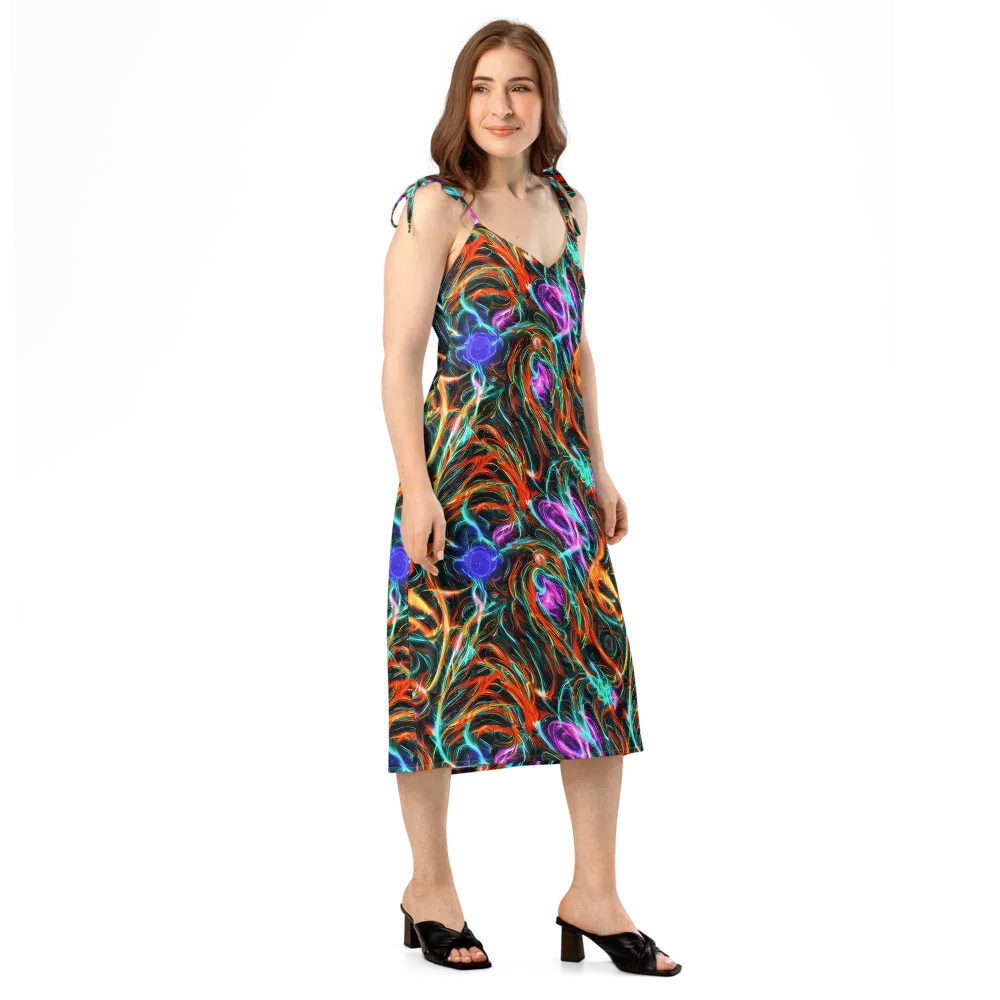 Radiant Riptide on Slip Dress — Right Front