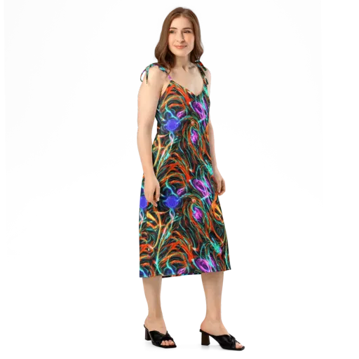 Radiant Riptide on a Slip Dress