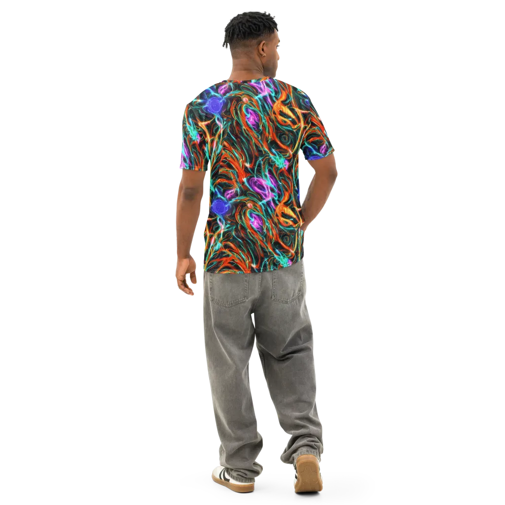 Radiant Riptide on Men's Cotton Crew Neck T-Shirt — Back
