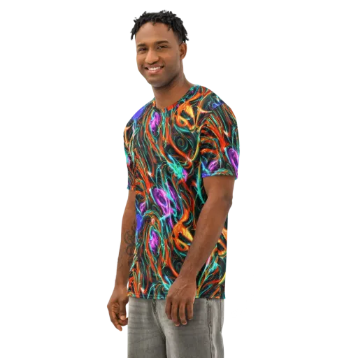 Radiant Riptide on a Men's Cotton Crew Neck T-Shirt