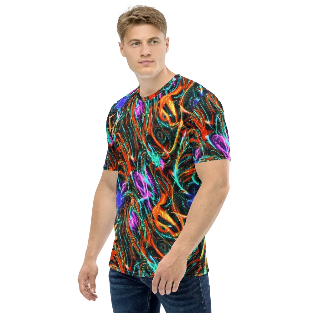Radiant Riptide on Men's Crew Neck T-Shirt — Left