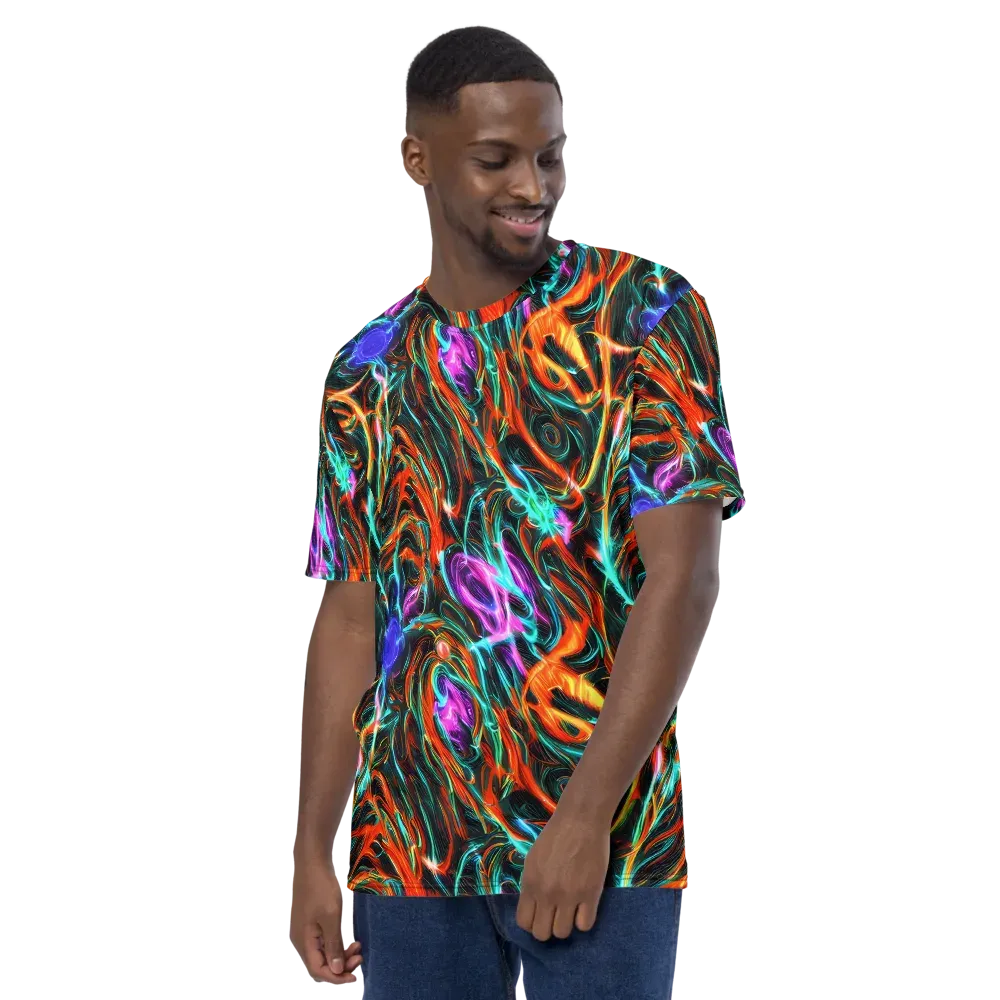 Radiant Riptide on Men's Crew Neck T-Shirt — Left