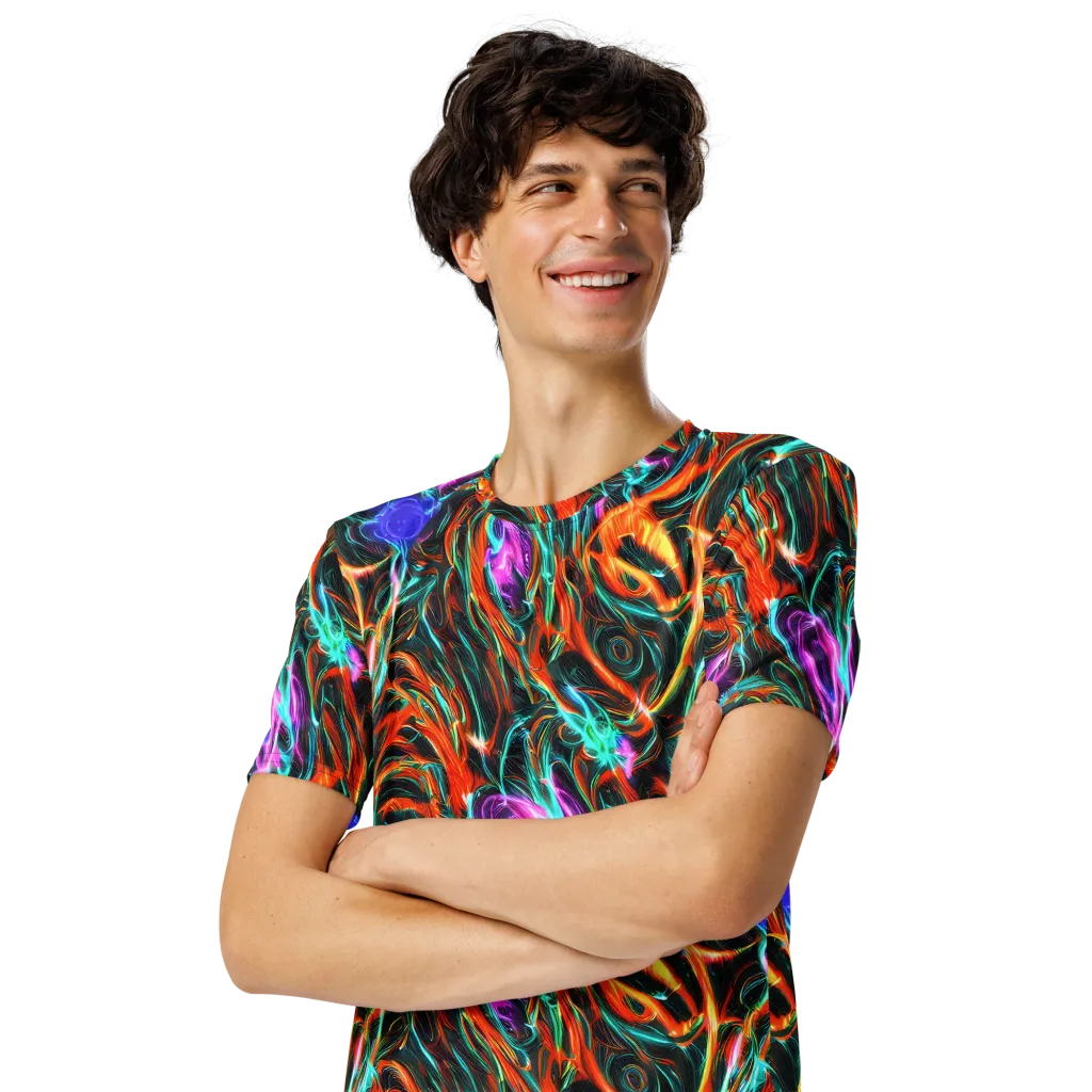 Radiant Riptide on Men's Crew Neck T-Shirt — Left Front