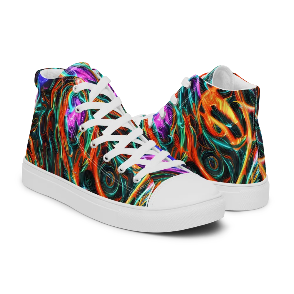 Radiant Riptide on Men's High Top Canvas Shoes — Right