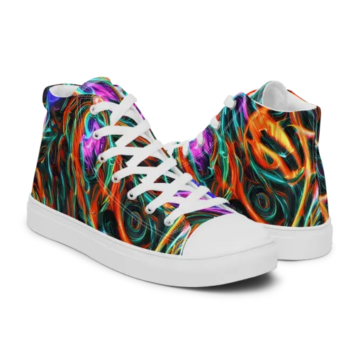 Radiant Riptide on a Men's High Top Canvas Shoes