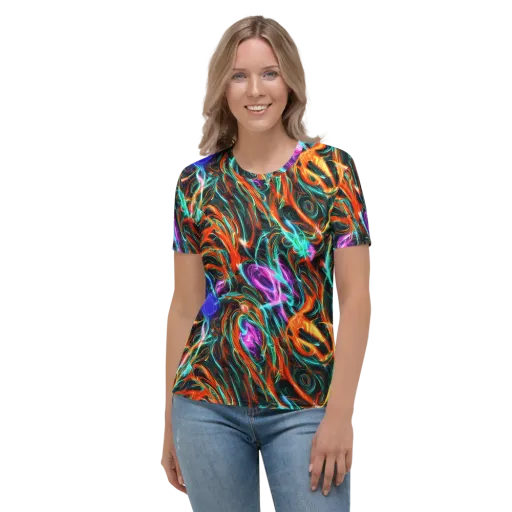 Radiant Riptide on a Women's Crew Neck T-Shirt