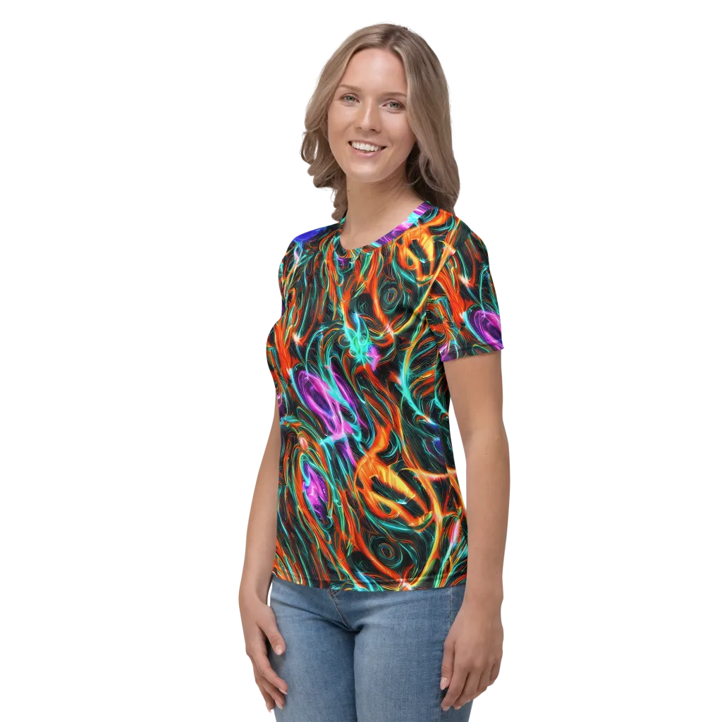 Radiant Riptide on Women's Crew Neck T-Shirt — Left