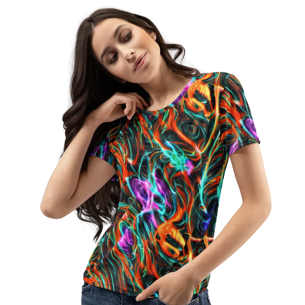 Radiant Riptide on Women's Crew Neck T-Shirt — Left Front