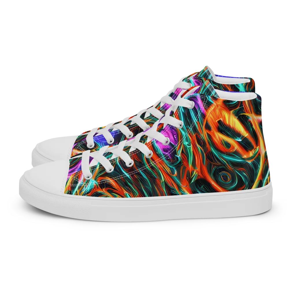 Radiant Riptide on Women's High Top Canvas Shoes — Left